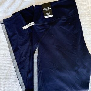 NWT Victoria Sport Navy Leggings with Silver Accents